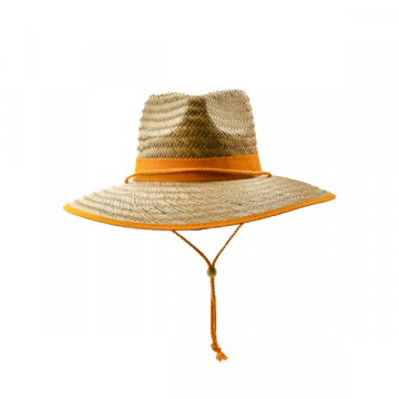 Orange Straw Hat With Band