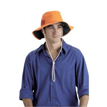 Broad Brimmed Hat - Orange with Vented Sides