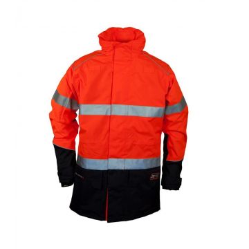 Zetel® XT Z59 Wet Weather Jacket - Fluoro Orange/Navy with Reflective Trim