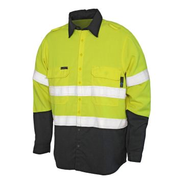 Tecasafe® Plus Men's AR/FR Classic Shirt - Fluoro Yellow/Navy