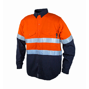 Tecasafe® Plus Ultimate 5.8oz FR Long Sleeve Shirt - Orange/Navy
