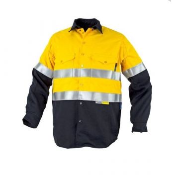 Tecasafe® Plus Ultimate 5.8oz FR Long Sleeve Shirt - Yellow/Navy