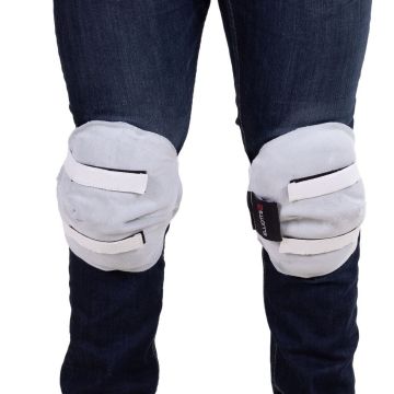 Blue Max® Chrome Leather Welders Knee Pad - Elastic/Hook + Loop Closure