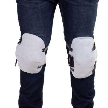 Blue Max® Chrome Leather Welders Knee Pad - Strap & Buckle Closure