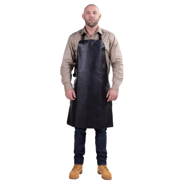 Blue Max® Heavy Duty Grain Leather Bib Style Welders Apron - Single Piece