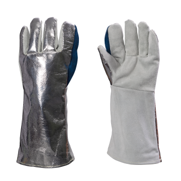 ELLGARD® Aluminised Aramid Gloves - Chrome Leather Palm