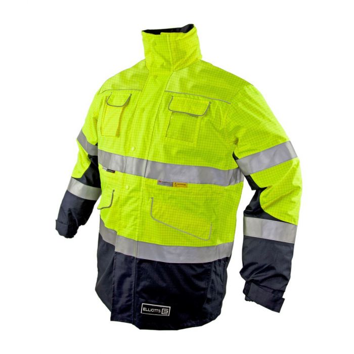 Zetel® FRAS Z50 Wet Weather 4-in-1 Jacket - Fluoro Yellow/Navy with Reflective Trim main product photo