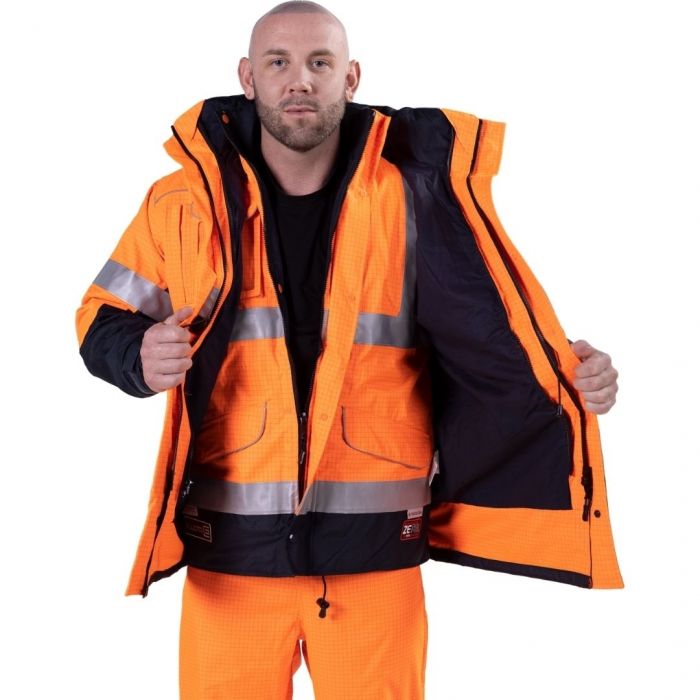 Zetel 4-in-1 Wet Weather Jacket Orange/Navy | Elliotts Australia